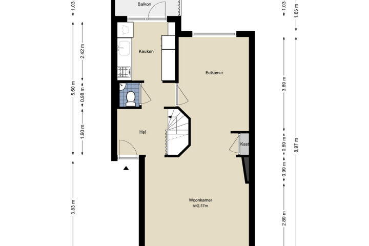 Plattegrond – Adriaen van Ostadelaan 6, Amstelveen