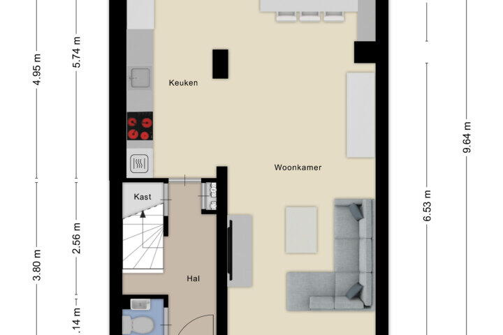 Plattegrond – Adriaen van Ostadestraat 33, Roosendaal