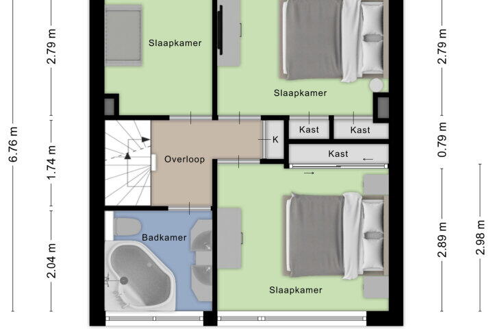 Plattegrond – Adriaen van Ostadestraat 33, Roosendaal
