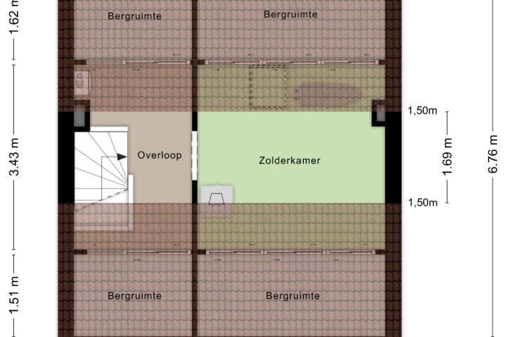 Plattegrond – Adriaen van Ostadestraat 33, Roosendaal
