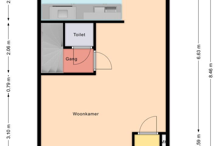Plattegrond – Akerstraat-Noord 45, Brunssum