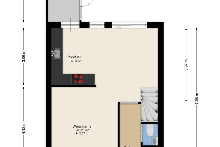 Plattegrond – Akkerweg 44, Musselkanaal