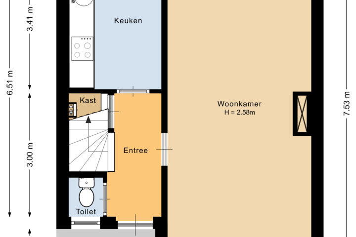 Plattegrond – Albardastraat 40, Nijmegen