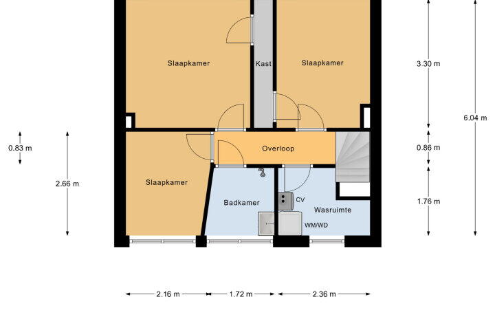 Plattegrond – Albert Cuyplaan 29, Vlissingen