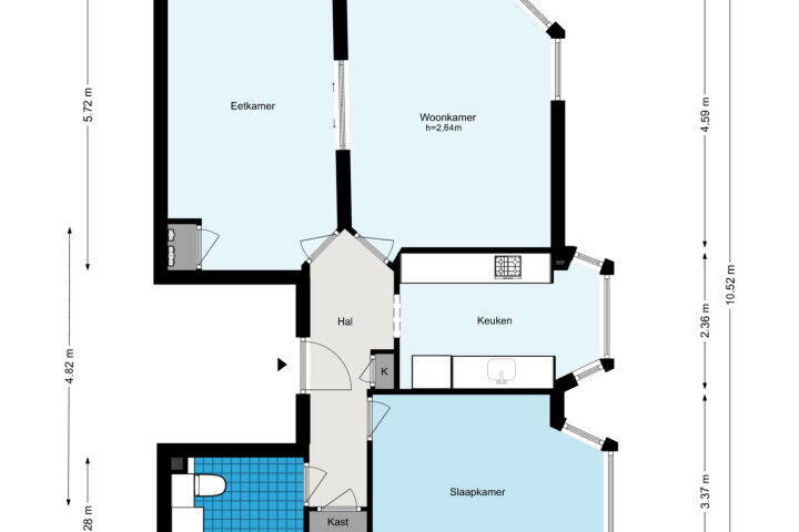 Plattegrond – Albert Neuhuysstraat 30 1, Amsterdam