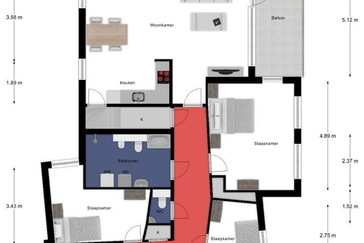 Plattegrond – Albert Neuhuysstraat 44, Baarlo