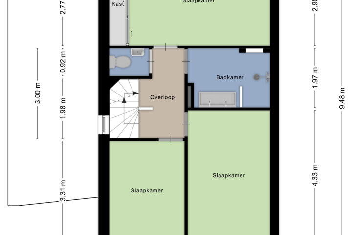 Plattegrond – Albert Schweitzerlaan 94, Nijmegen