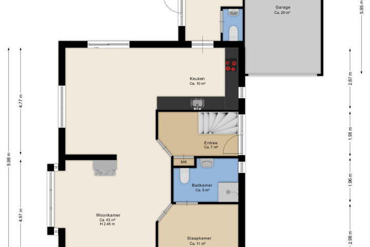 Plattegrond – Alkmesschen 5, Assen