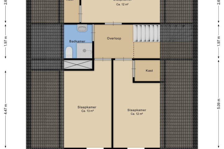 Plattegrond – Alkmesschen 5, Assen
