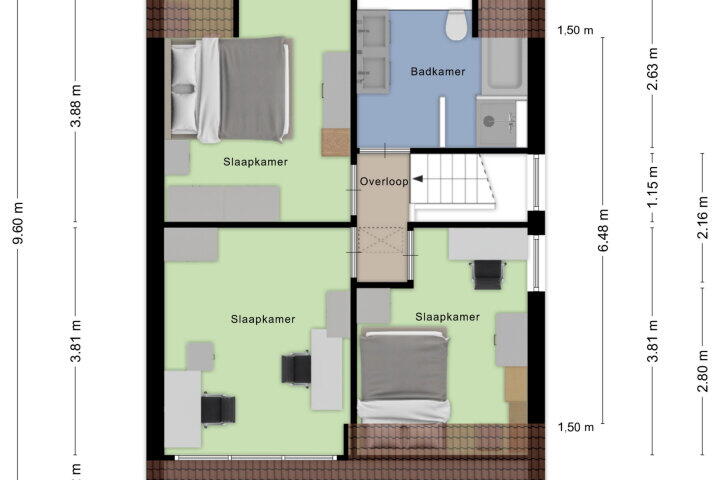 Plattegrond – Amberberg 3, Roosendaal