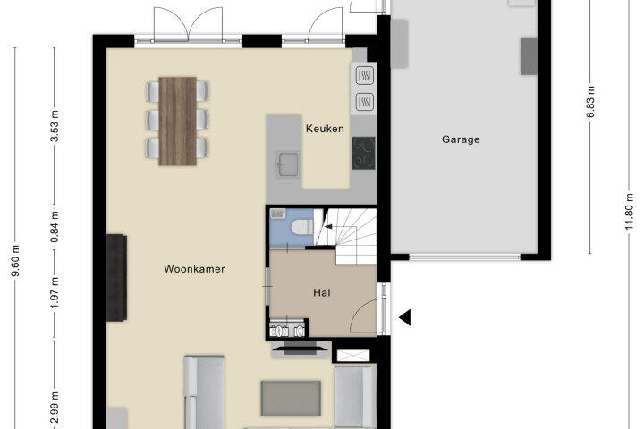 Plattegrond – Amberberg 89, Roosendaal