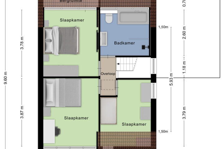 Plattegrond – Amberberg 89, Roosendaal