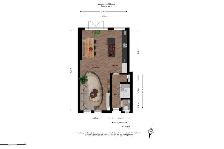 Plattegrond – Ampèreweg 12, Breda