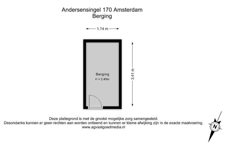 Plattegrond – Andersensingel 170, Amsterdam
