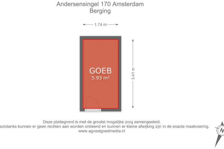 Plattegrond – Andersensingel 170, Amsterdam