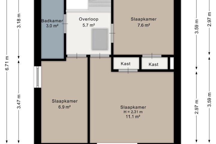 Plattegrond – Anemonenstraat 19, Veghel