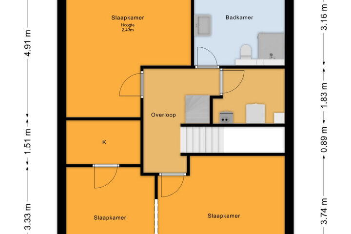 Plattegrond – Anjerhof 4, Almere