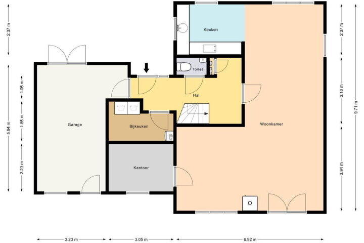 Plattegrond – Anna Charlottelaan 23, Oranjewoud