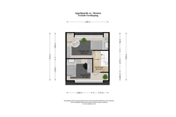 Plattegrond – Appelgaarde 12, Houten
