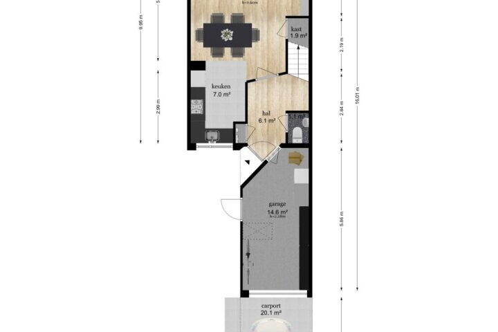 Plattegrond – Appelgaarde 12, Houten