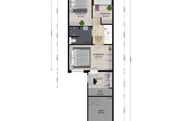 Plattegrond – Appelgaarde 12, Houten
