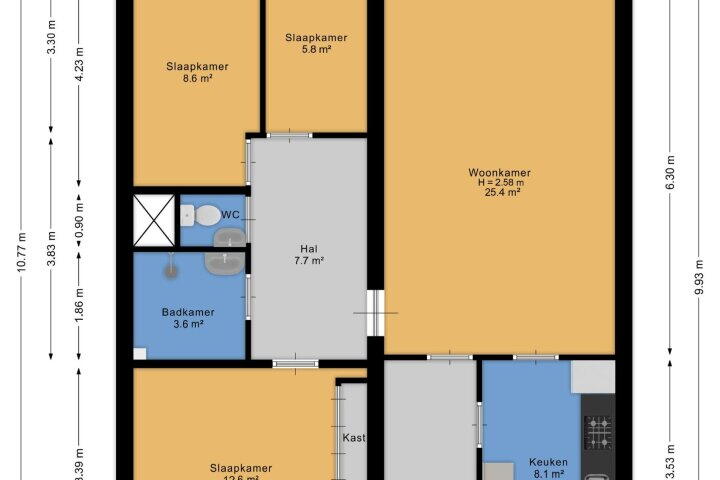 Plattegrond – Argostraat 150, Alphen aan den Rijn