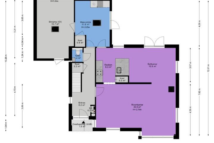 Plattegrond – Asserstraat 21, Norg
