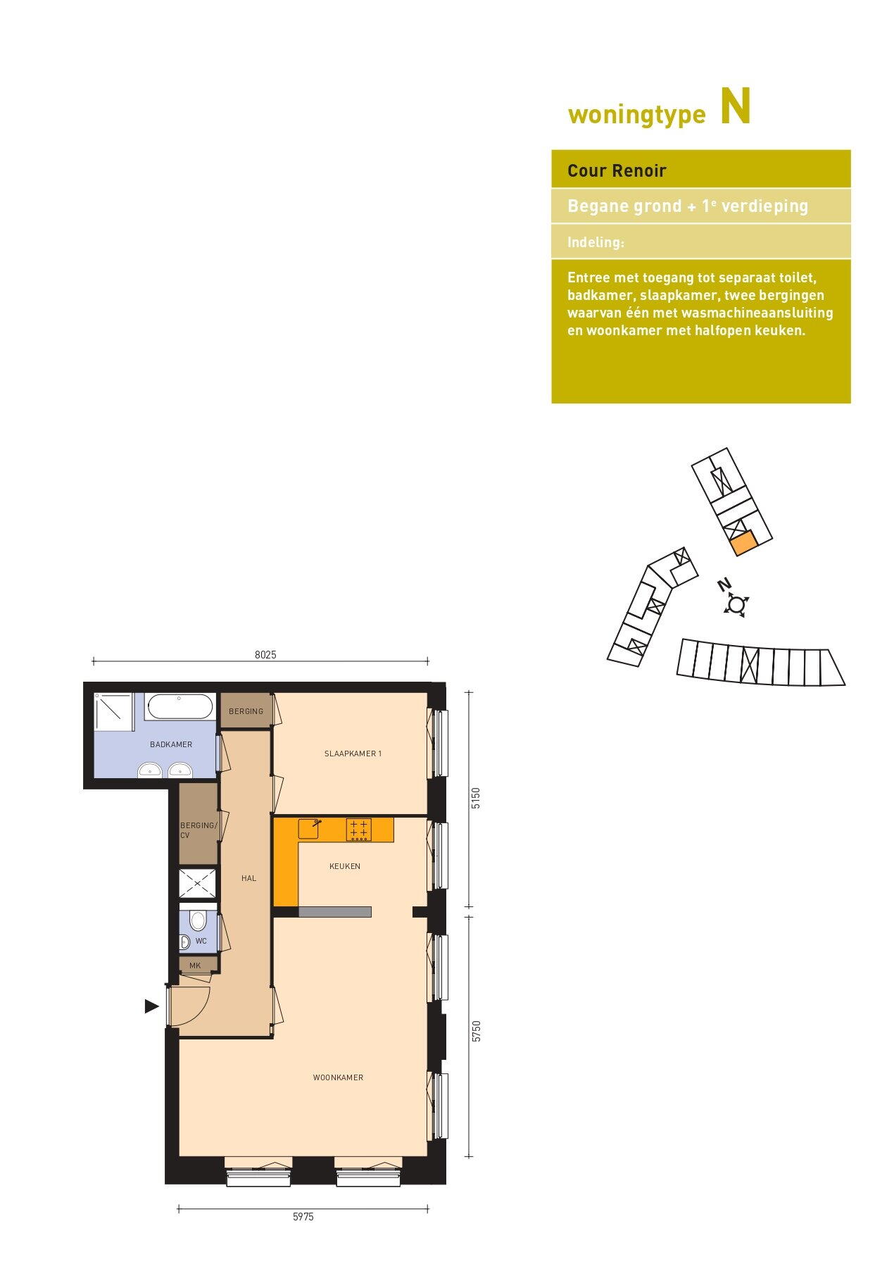 Plattegrond 1 - Atletenbaan 84 B, Maastricht