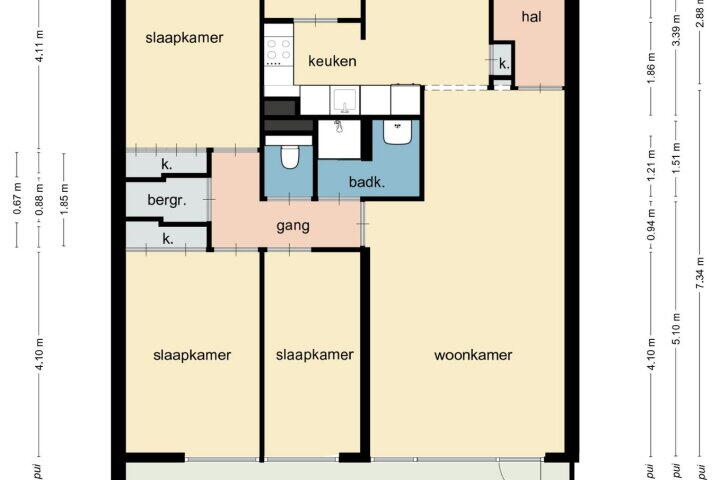 Plattegrond – Aureliushof 111 H, Maastricht