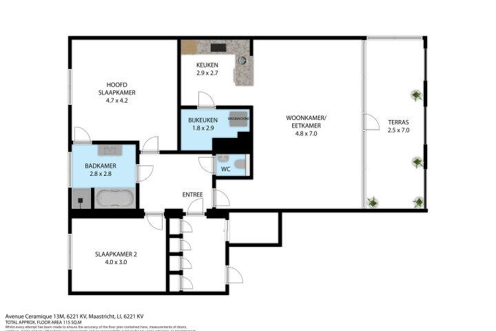 Plattegrond – Avenue Ceramique 13 M, Maastricht