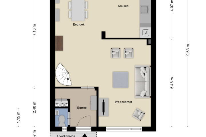 Plattegrond – Azaleahof 16, Waalwijk
