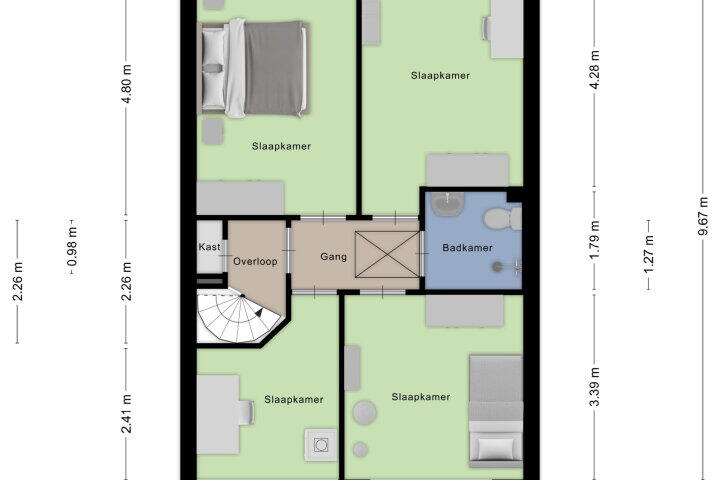 Plattegrond – Azaleahof 16, Waalwijk