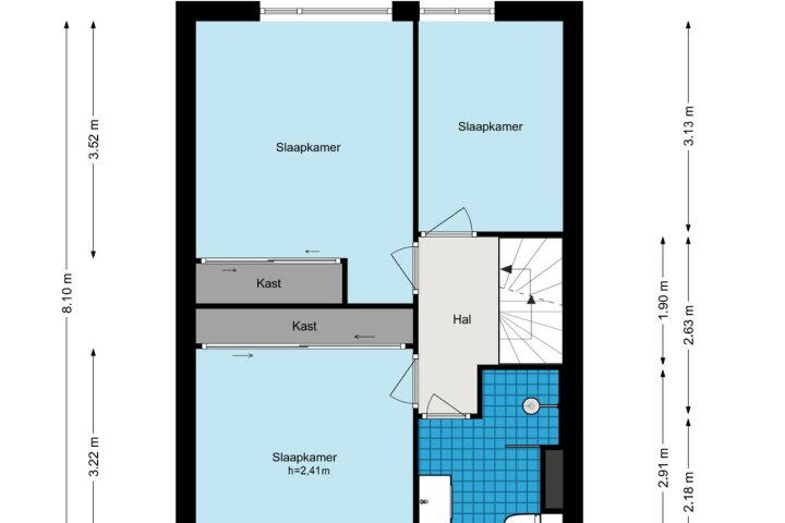 Plattegrond – Baaneweer 41, Sliedrecht