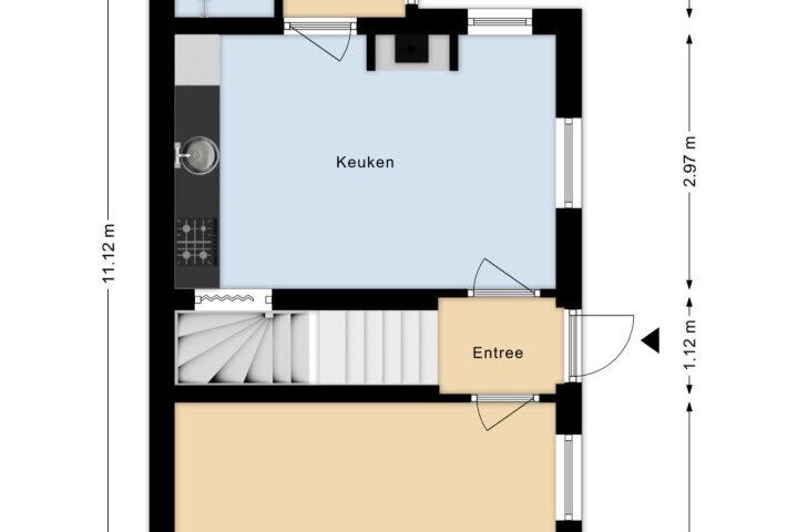 Plattegrond – Baanhoek 355, Sliedrecht
