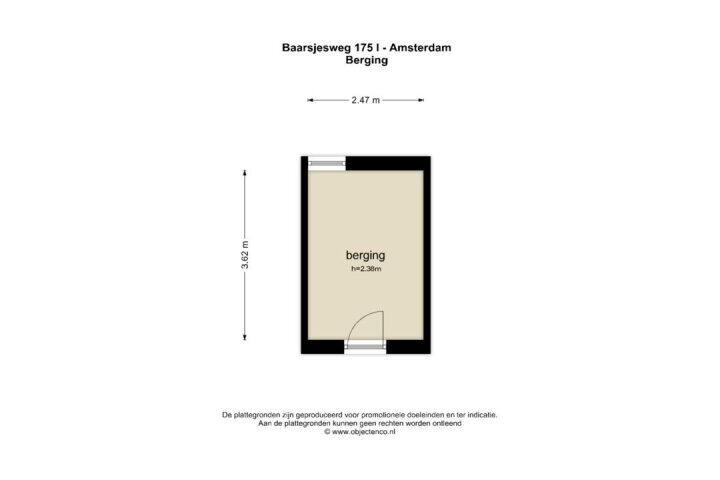 Plattegrond – Baarsjesweg 175 1, Amsterdam