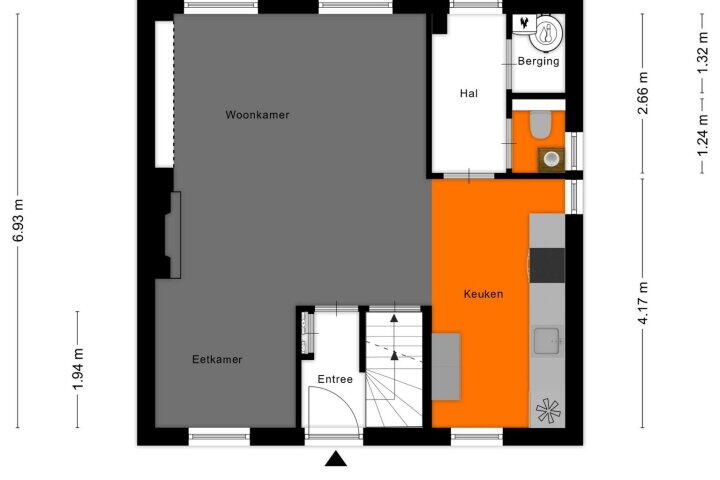Plattegrond – Bakkerstraat 57, Reusel