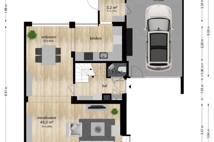 Plattegrond – Bakkersweg 43, Maarn