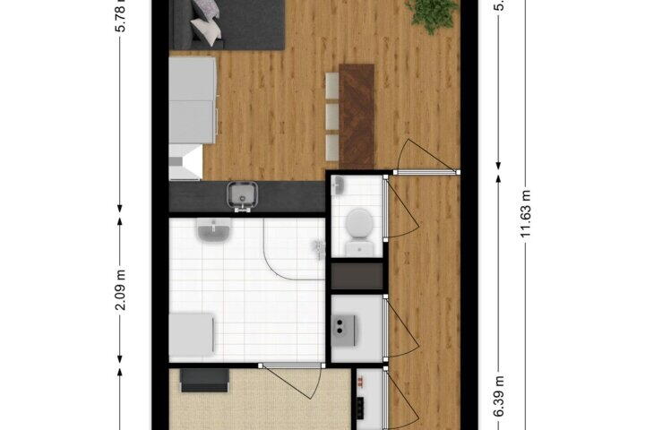 Plattegrond – Balensteeg 3 C, Gorinchem