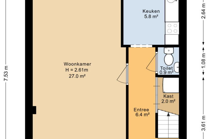 Plattegrond – Baljuwstraat 11, Leiderdorp