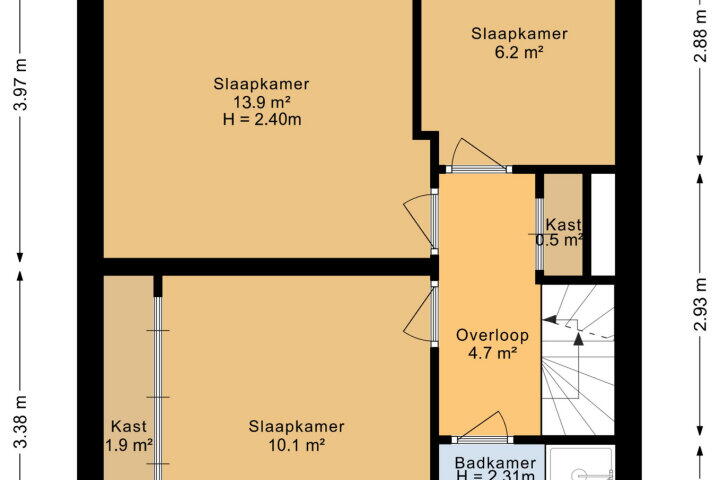 Plattegrond – Baljuwstraat 11, Leiderdorp