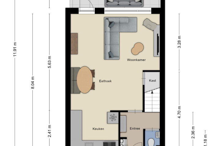 Plattegrond – Bandeliersberg 141, Roosendaal