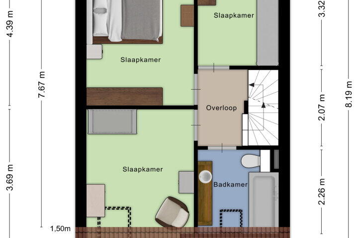 Plattegrond – Bandeliersberg 141, Roosendaal