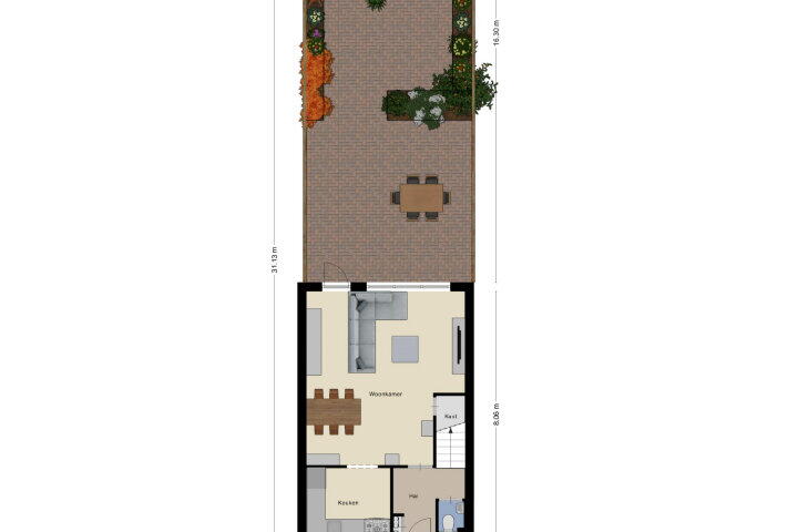Plattegrond – Bandeliersberg 196, Roosendaal