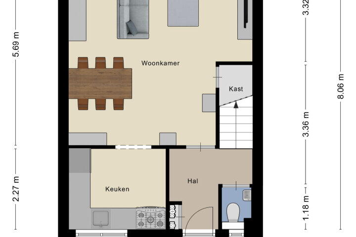 Plattegrond – Bandeliersberg 196, Roosendaal