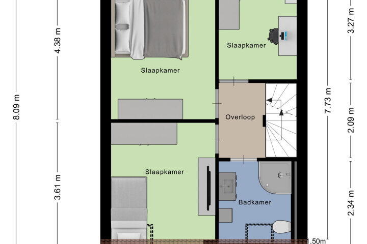 Plattegrond – Bandeliersberg 196, Roosendaal