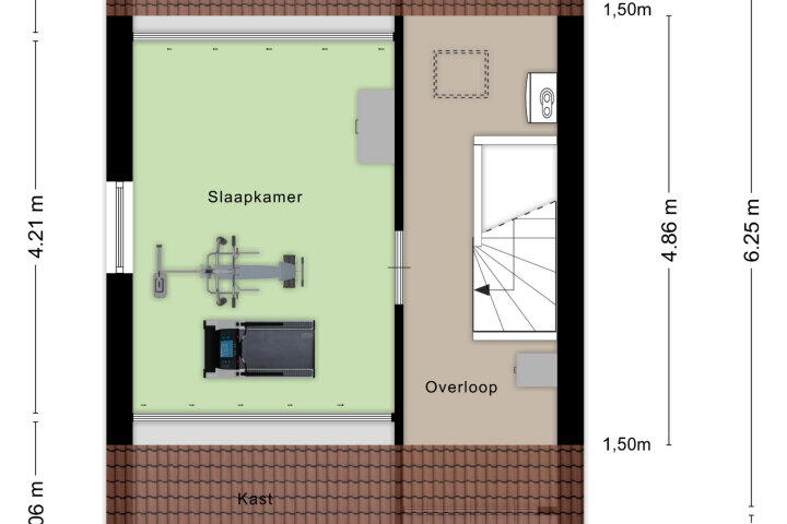 Plattegrond – Bandeliersberg 219, Roosendaal