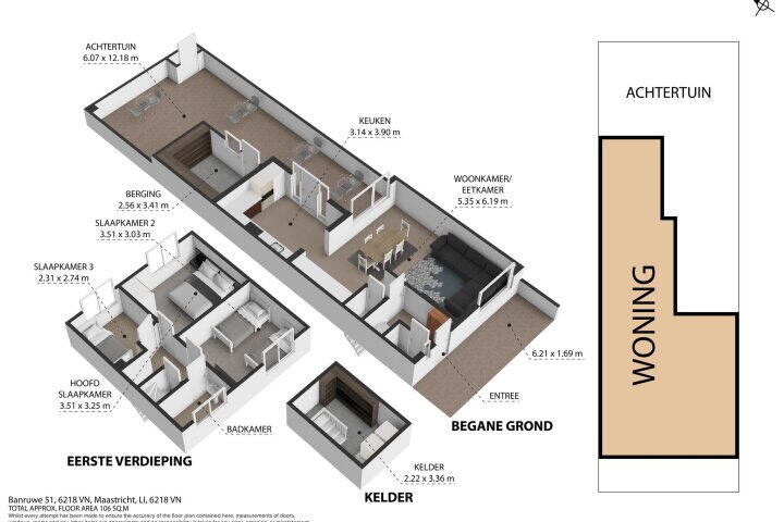 Plattegrond – Banruwe 51, Maastricht