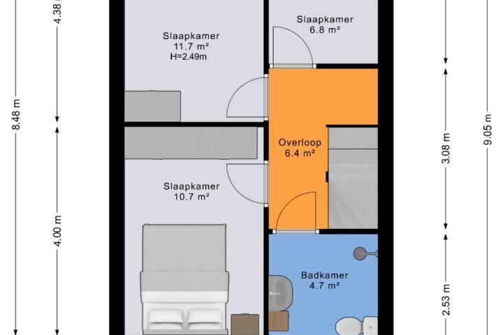 Plattegrond – Barkmolenstraat 3, Groningen