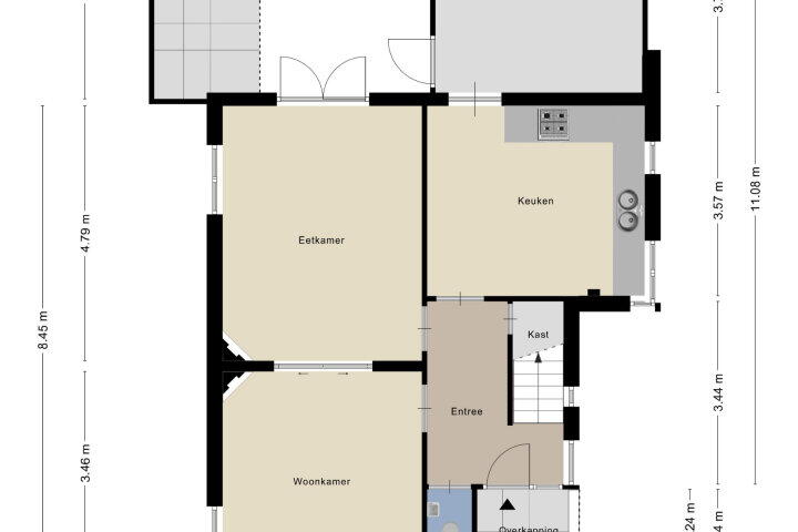 Plattegrond – Baron d'Osystraat 27, Wijchen