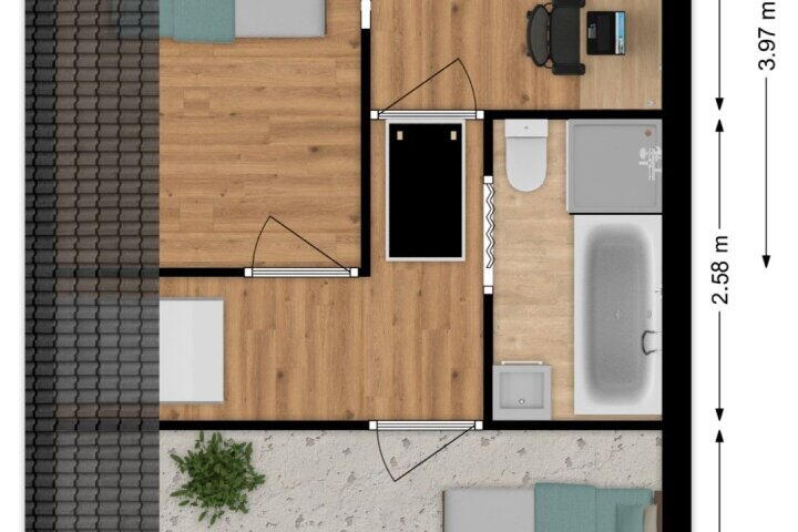 Plattegrond – Beatrixlaan 66, Dalem